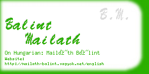 balint mailath business card